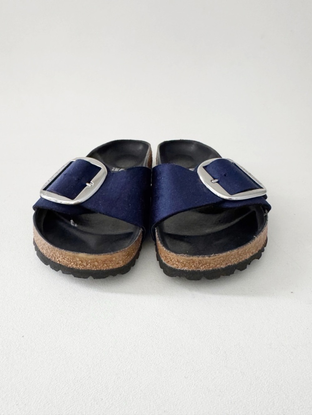 Birkenstock Madrid Big Buckle Velvet Sandal EU 40 US 9 Dark Blue Casual Comfort - Picture 5 of 11